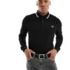 Fred Perry Long Sleeve Twin Tipped Polo Shirt In Black For Men -Modish Men Wear 200892605 1 black