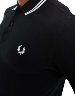 Fred Perry Long Sleeve Twin Tipped Polo Shirt In Black For Men -Modish Men Wear 200892605 3