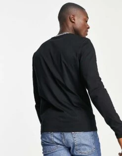 Fred Perry Tipped Long Sleeve Top In Black For Men -Modish Men Wear 202060735 4