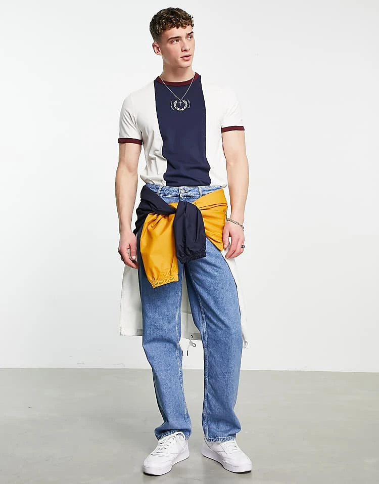 Fred Perry Reissues Central Stripe Cotton T-shirt In Multi For Men 5 Fred Perry Reissues Central Stripe Cotton T-shirt In Multi For Men - Image 3