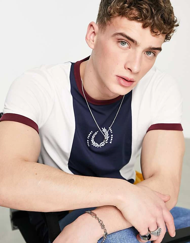 Fred Perry Reissues Central Stripe Cotton T-shirt In Multi For Men 6 Fred Perry Reissues Central Stripe Cotton T-shirt In Multi For Men - Image 4