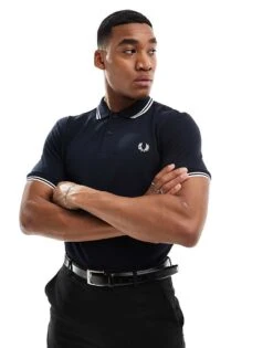 Fred Perry Twin Tipped Logo Polo In Navy/white For Men -Modish Men Wear 202959851 1 navywhite 1