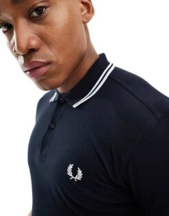 Fred Perry Twin Tipped Logo Polo In Navy/white For Men -Modish Men Wear 202959851 3
