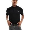 Fred Perry Plain Polo Shirt In Black For Men Black/chrome -Modish Men Wear 202959882 1 blackchrome