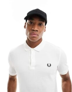 Fred Perry Plain Polo Shirt In White For Unisex