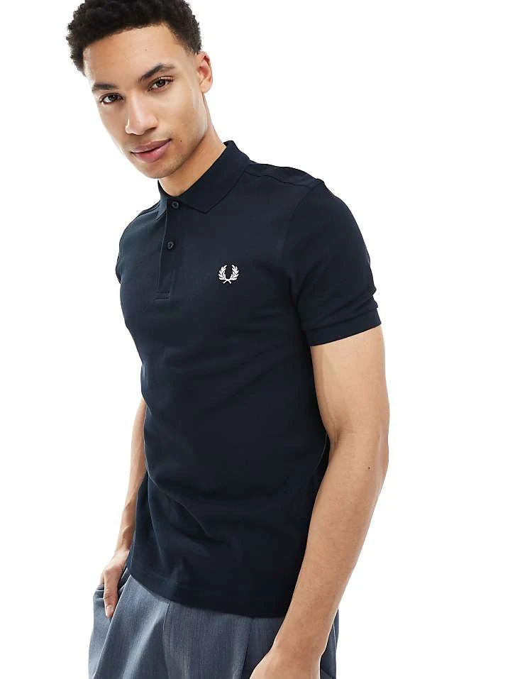 Fred Perry Plain Polo Shirt In Navy For Unisex 3 Fred Perry Plain Polo Shirt In Navy For Unisex