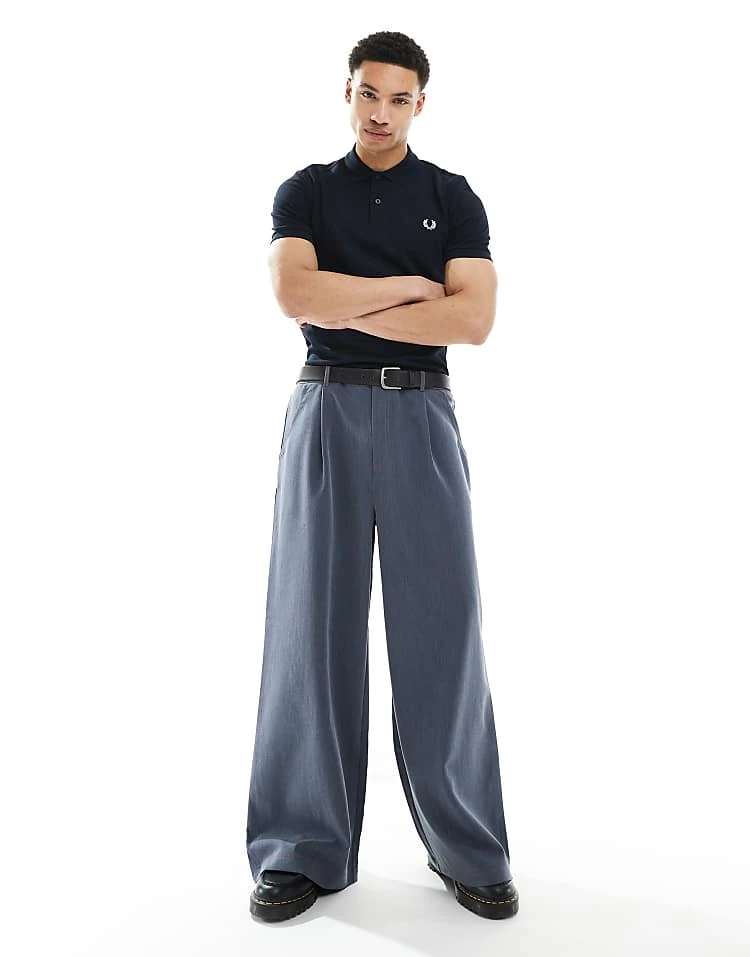 Fred Perry Plain Polo Shirt In Navy For Unisex 4 Fred Perry Plain Polo Shirt In Navy For Unisex - Image 2