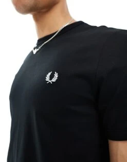 Fred Perry Ringer T-shirt In Black For Men -Modish Men Wear 202960015 2