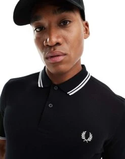Fred Perry Twin Tipped Logo Polo In Black For Men -Modish Men Wear 203587578 4