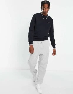 Fred Perry Crew Neck Sweat In Navy For Men -Modish Men Wear 203587675 4