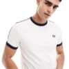 Fred Perry Taped Ringer T-shirt In White For Men