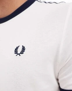 Fred Perry Taped Ringer T-shirt In White For Men -Modish Men Wear 203587691 4