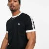 Fred Perry Taped Ringer T-shirt In Black For Men -Modish Men Wear 203823085 1 black