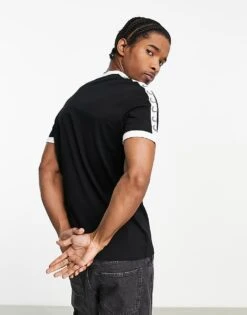 Fred Perry Taped Ringer T-shirt In Black For Men -Modish Men Wear 203823085 3