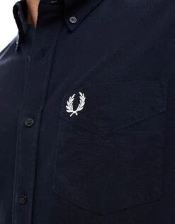 Fred Perry Oxford Shirt In Navy For Men -Modish Men Wear 204536943 4