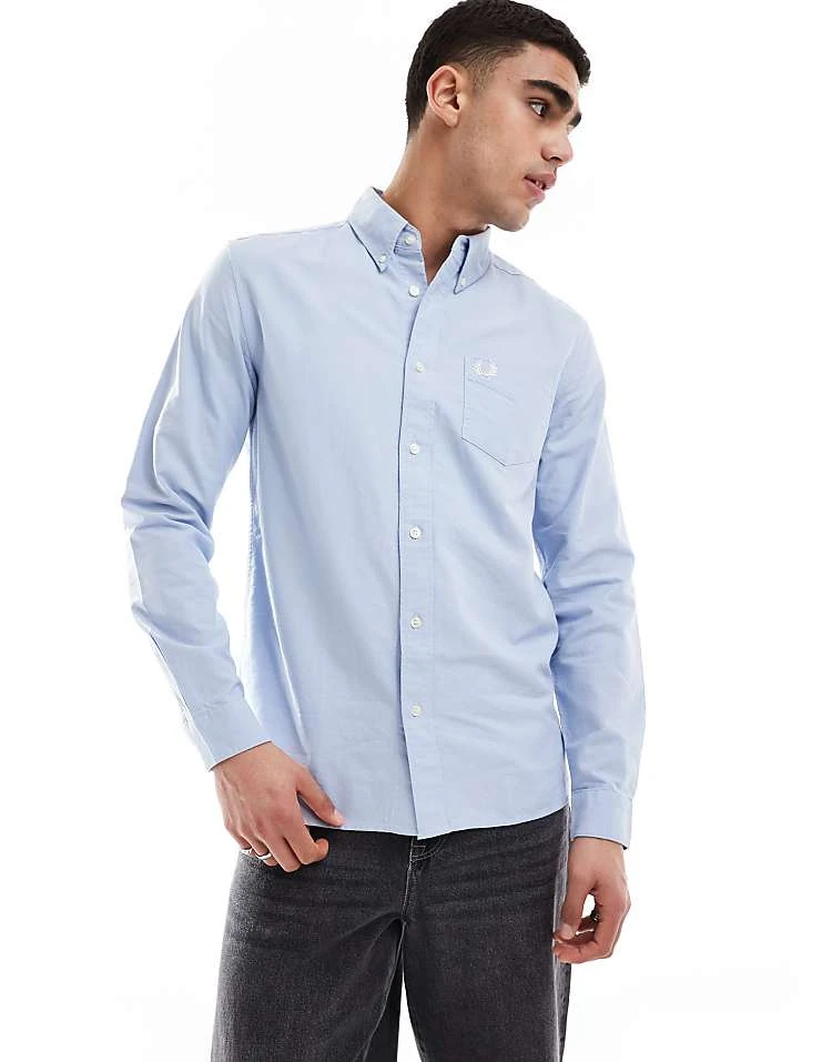 Fred Perry Oxford Shirt In Light Blue For Men 7 Fred Perry Oxford Shirt In Light Blue For Men - Image 5