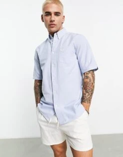 Fred Perry Short Sleeve Oxford Shirt In Light Blue For Men Lgiht Blue -Modish Men Wear 204536971 1 lgihtblue 1