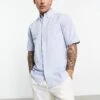 Fred Perry Short Sleeve Oxford Shirt In Light Blue For Men Lgiht Blue