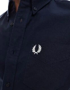 Fred Perry Short Sleeve Oxford Shirt In Navy For Men -Modish Men Wear 204536988 4