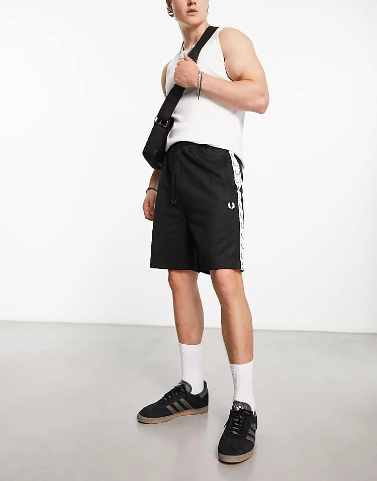 Fred Perry Taped Tricot Short In Black For Men 5 Fred Perry Taped Tricot Short In Black For Men - Image 3