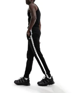 Fred Perry Taped Track Joggers In Black For Men