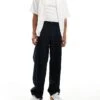 Fred Perry Straight Leg Twill Trousers In Navy For Men