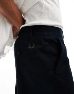 Fred Perry Straight Leg Twill Trousers In Navy For Men -Modish Men Wear 205550703 4