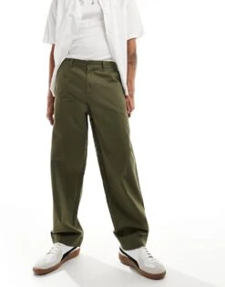 Fred Perry Straight Leg Twill Trousers In Uniform Green For Men -Modish Men Wear 205550722 1 uniformgreen 1