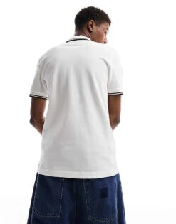 Fred Perry Twin Tipped Logo Polo In White/red/navy For Men -Modish Men Wear 205553677 4