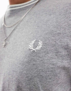 Fred Perry Twin Tipped T-shirt In Grey For Men -Modish Men Wear 205555257 4