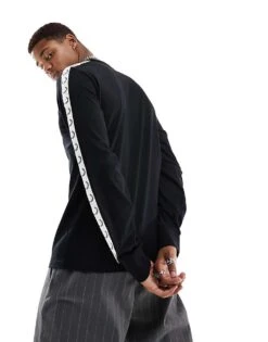Fred Perry Long Sleeve Taped Ringer T-shirt In Black For Men 10 Fred Perry Long Sleeve Taped Ringer T-shirt In Black For Men -Modish Men Wear 205555265 4