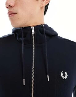 Fred Perry Zip Through Hoodie In Navy For Men -Modish Men Wear 205555281 3