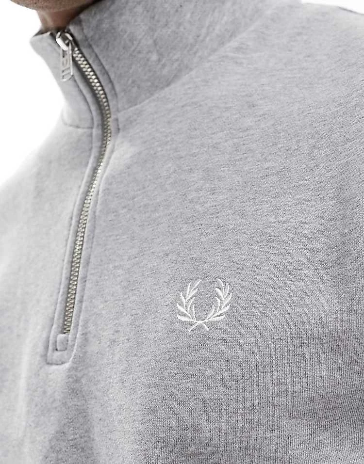 Fred Perry Half Zip Sweatshirt In Grey For Men 5 Fred Perry Half Zip Sweatshirt In Grey For Men - Image 3