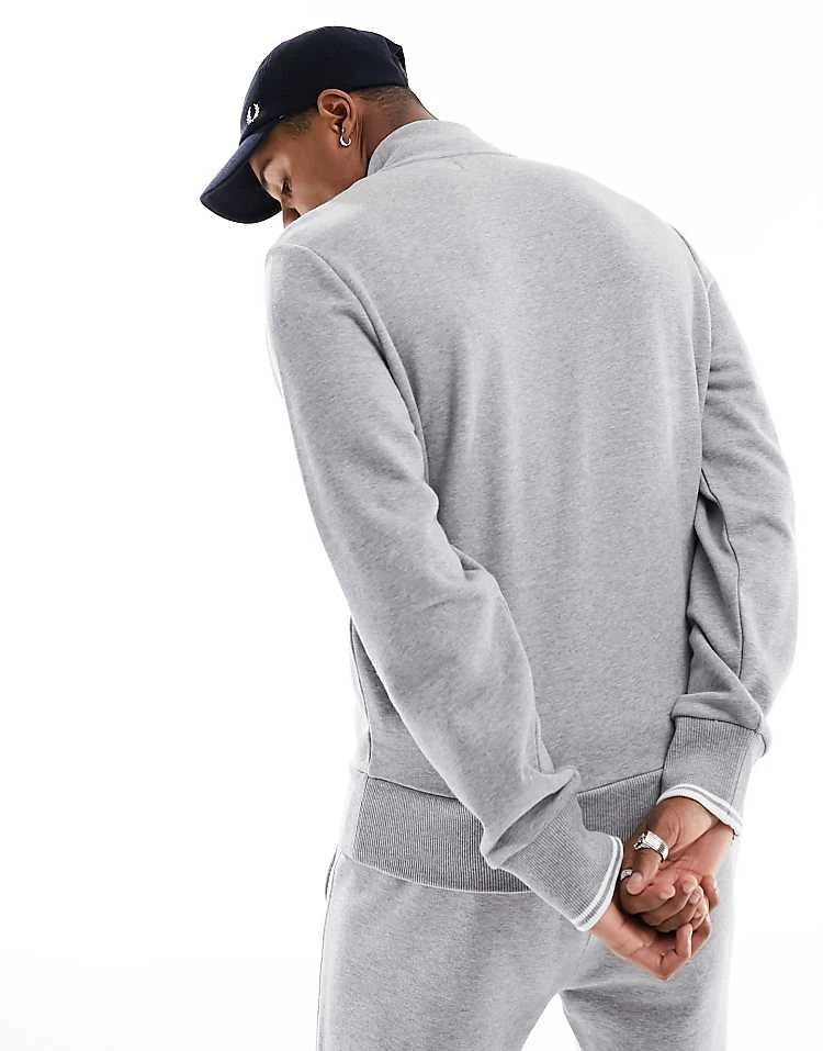 Fred Perry Half Zip Sweatshirt In Grey For Men 6 Fred Perry Half Zip Sweatshirt In Grey For Men - Image 4