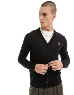 Fred Perry Classic Cardigan In Black For Men -Modish Men Wear 205574455 1 black 1