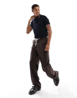 Fred Perry Twin Tipped Logo Polo In Navy For Men Black -Modish Men Wear 205575872 3