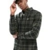 Fred Perry Tonal Tartan Shirt In Dark Green For Men