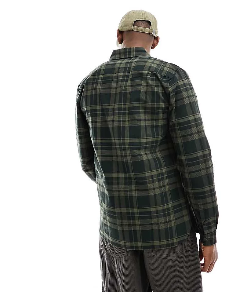 Fred Perry Tonal Tartan Shirt In Dark Green For Men 6 Fred Perry Tonal Tartan Shirt In Dark Green For Men - Image 4