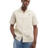 Fred Perry Pique Revere Collar Shirt In Ecru For Men Beige
