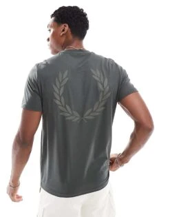 Fred Perry Laurel Wreath Back Print T-shirt In Green For Men -Modish Men Wear 206036713 1 green 1