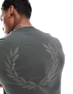 Fred Perry Laurel Wreath Back Print T-shirt In Green For Men -Modish Men Wear 206036713 3