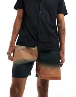 Fred Perry Printed Short In Green For Men -Modish Men Wear 206158479 4