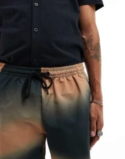 Fred Perry Printed Short In Green For Men -Modish Men Wear 206158479 5