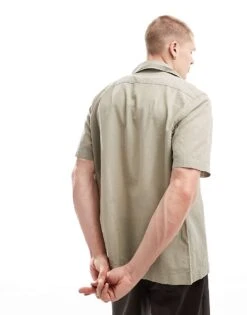 Fred Perry Fred Pery Lightweight Textured Revere Collar Shirt In Beige For Men -Modish Men Wear 206691788 3