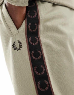 Fred Perry Co-ord Contrast Taped Track Pants In Beige For Men -Modish Men Wear 206691809 5