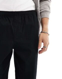 Fred Perry Twill Drawstring Straight Leg Trousers In Black For Men -Modish Men Wear 206691851 3