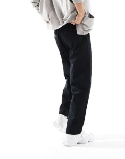 Fred Perry Twill Drawstring Straight Leg Trousers In Black For Men -Modish Men Wear 206691851 4