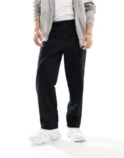 Fred Perry Twill Drawstring Straight Leg Trousers In Black For Men -Modish Men Wear 206691851 5