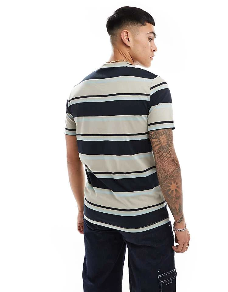 Fred Perry Bold Stripe T-shirt In Navy And Grey For Men 4 Fred Perry Bold Stripe T-shirt In Navy And Grey For Men - Image 2