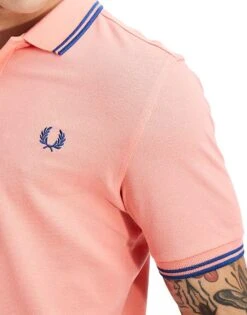 Fred Perry Twin Tipped Polo Shirt In Bright Pink For Men -Modish Men Wear 206692377 4